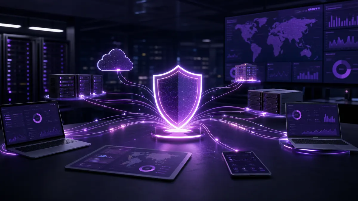 تصویر مفهومی مدیریت متمرکز امنیت نقاط پایانی با بیت دیفندر GravityZone