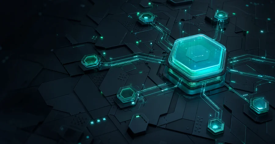 معماری ماژولار امنیت سازمانی Kaspersky Next با ماژولهای ششضلعی فیروزهای